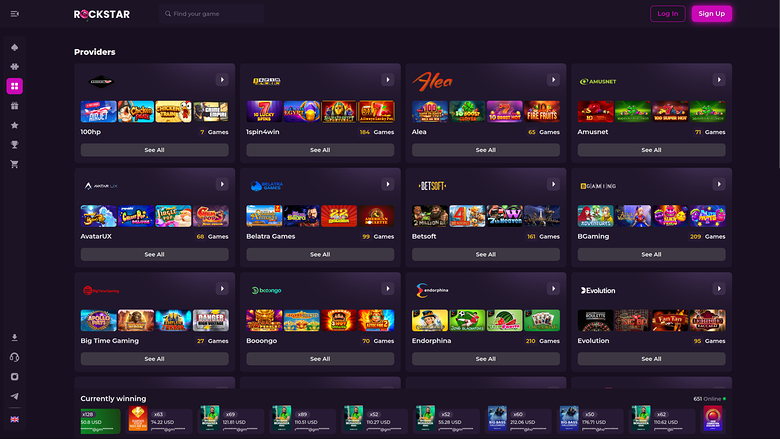 Rockstar Casino — Games by studio