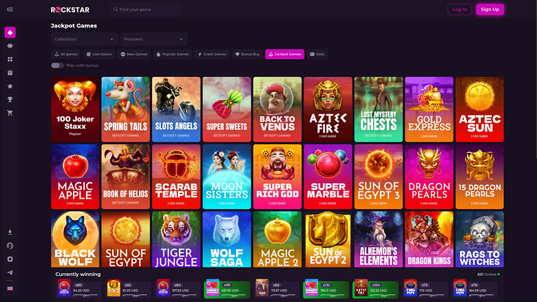 Rockstar Casino — Jackpot games