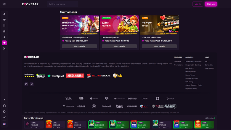 Rockstar Casino — Tournaments