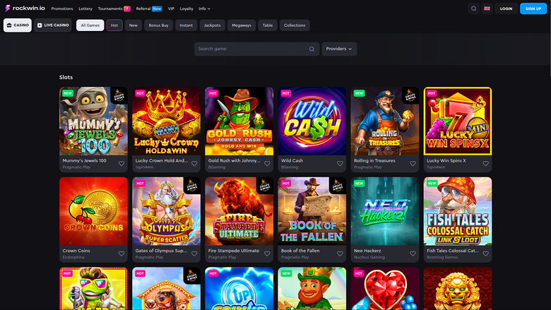 Rockwin Casino — Games lobby