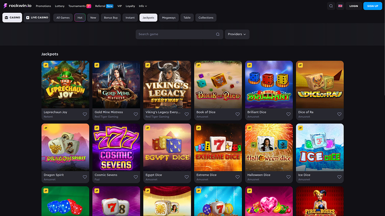 Rockwin Casino — Jackpot games