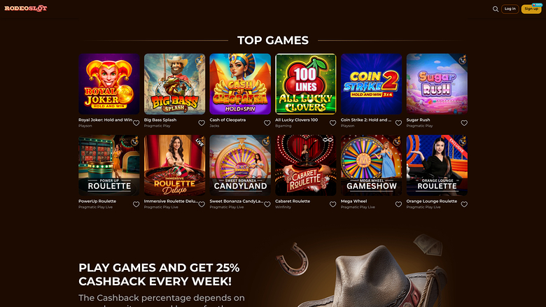 RodeoSlot Casino — Games lobby