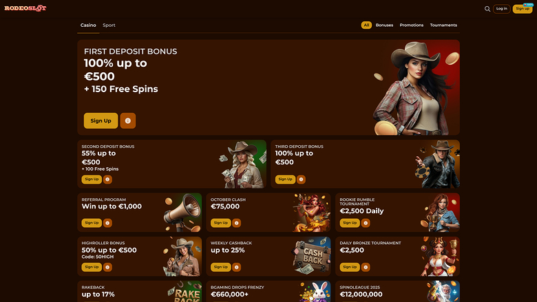 RodeoSlot Casino — Promotions page