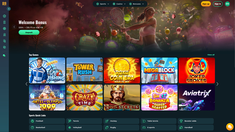 RokuBet Casino — Homepage
