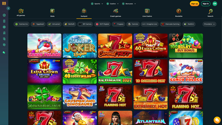 RokuBet Casino — Jackpot games