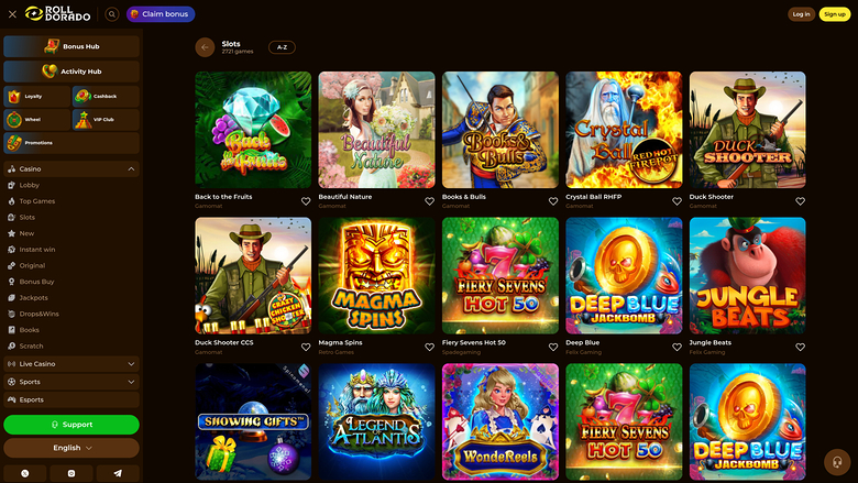 Roll Dorado Casino — Games lobby