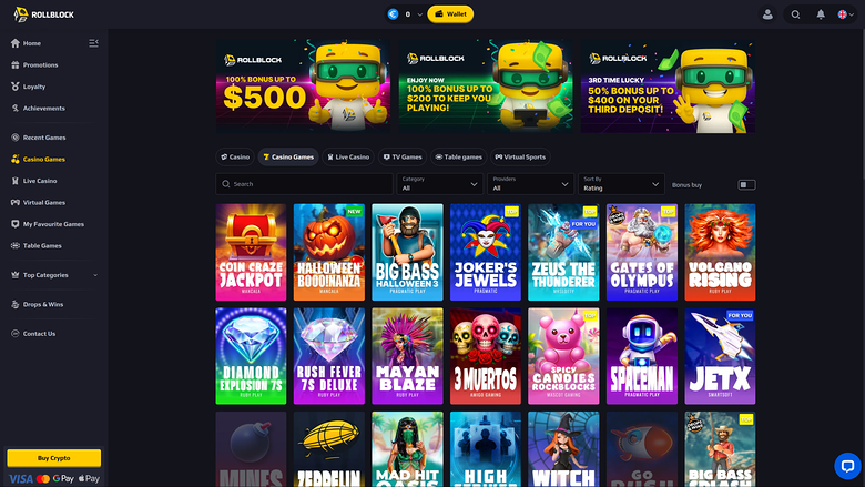 RollBlock Casino — Games lobby