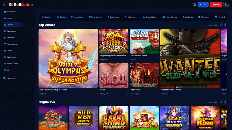 RollCasino — Games lobby