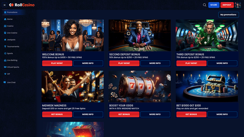 RollCasino — Promotions page