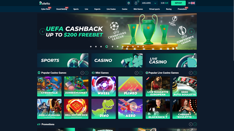 Rolletto Casino — Homepage