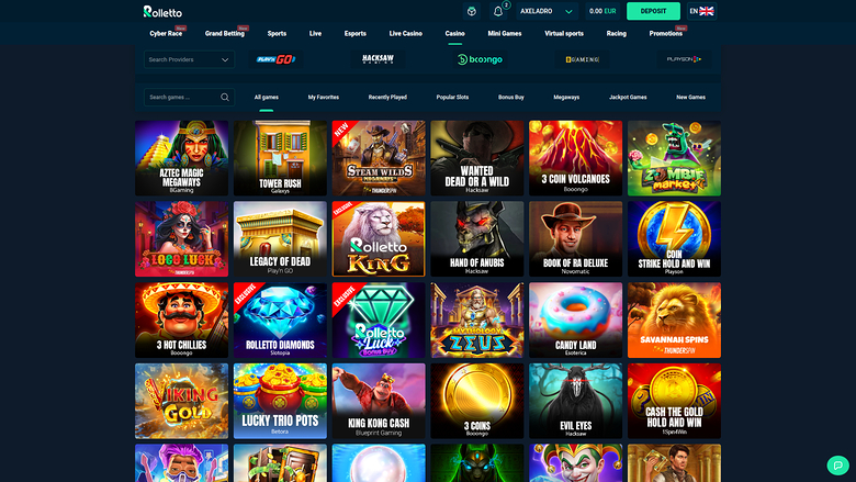 Rolletto Casino — Jackpot games