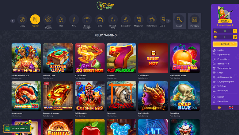RollingSlots Casino — Games lobby