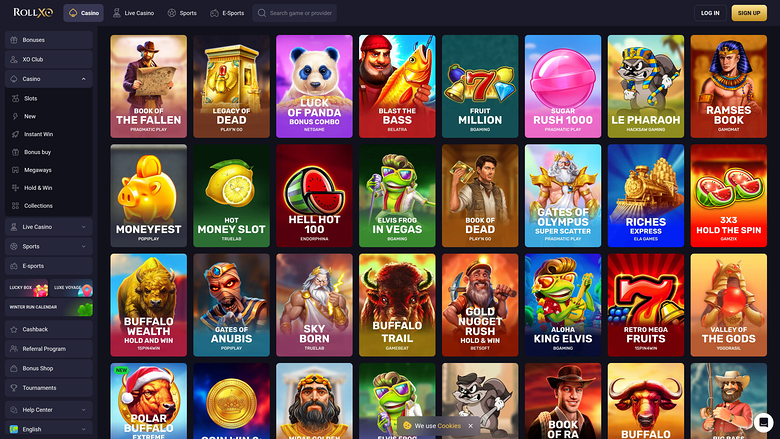 Rollxo Casino — Games lobby