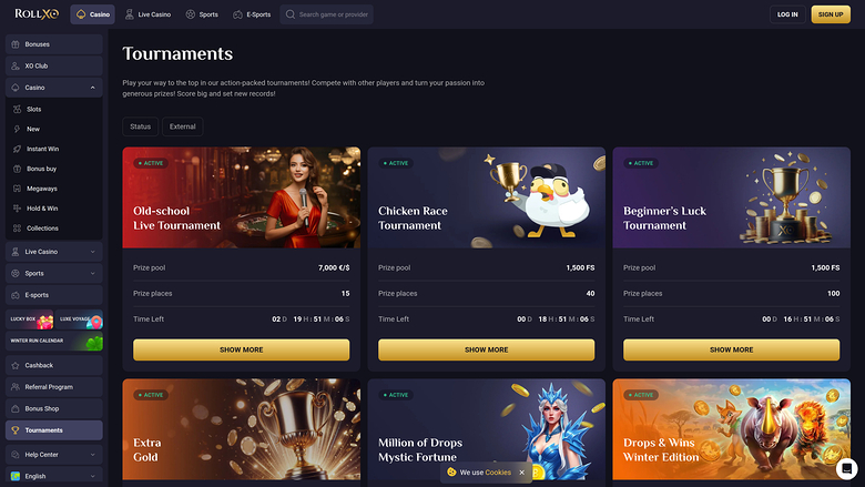 Rollxo Casino — Tournaments