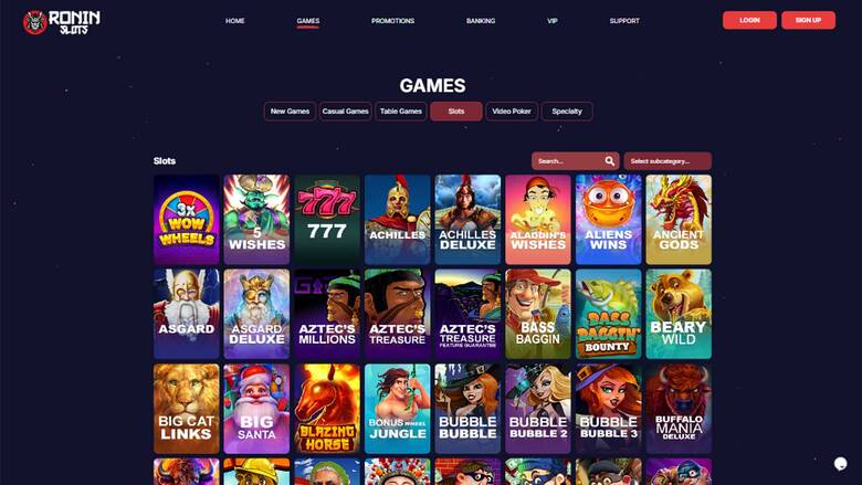 RoninSlots Casino — Games lobby