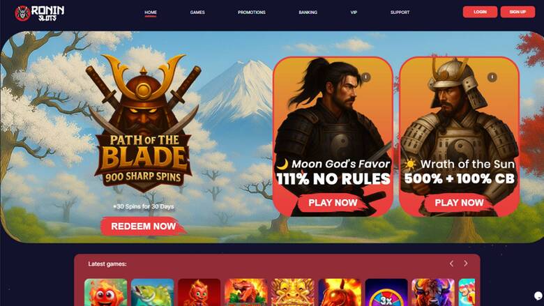 RoninSlots Casino — Homepage