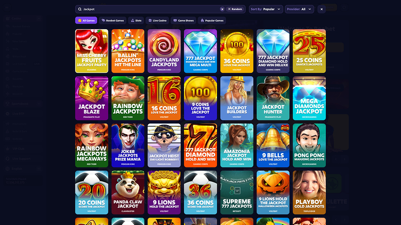 Roobet Casino — Jackpot games