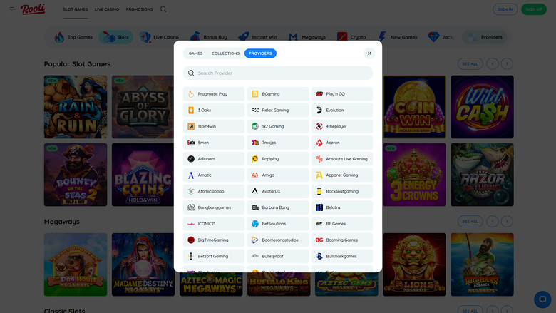 Rooli Casino — Games by studio