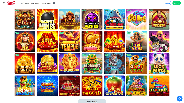 Rooli Casino — Jackpot games