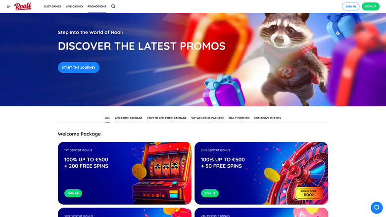 Rooli Casino — Promotions page
