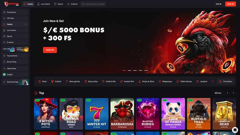 Rooster Bet — Homepage