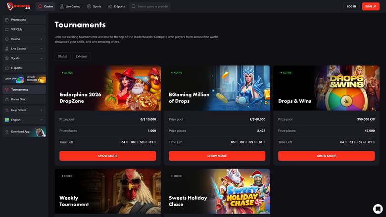 Rooster Bet — Tournaments