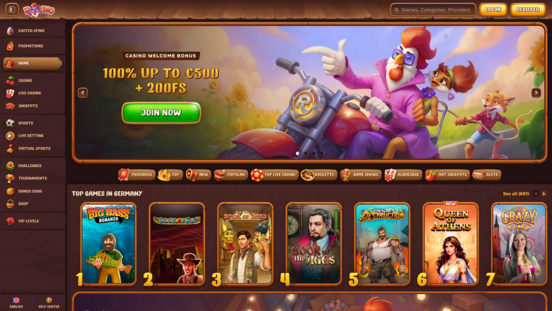Roostino Casino — Homepage