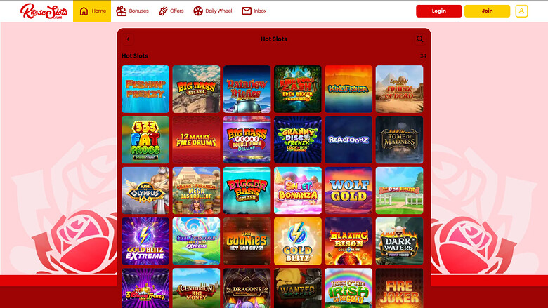 Rose Slots Casino — Games lobby