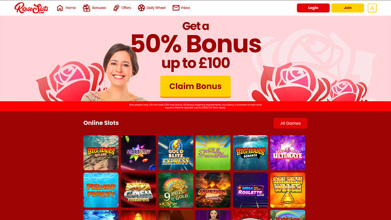 Rose Slots Casino — Homepage