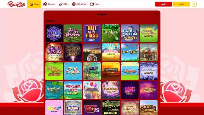 Rose Slots Casino — Jackpot games