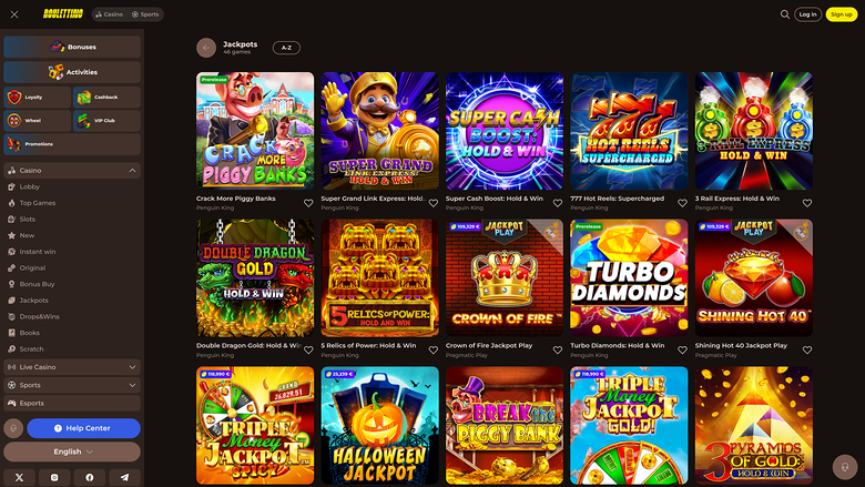 Roulettino Casino — Jackpot games