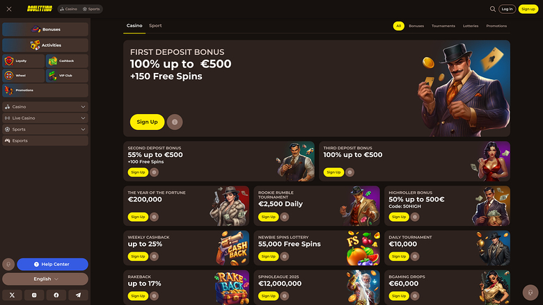 Roulettino Casino — Promotions page