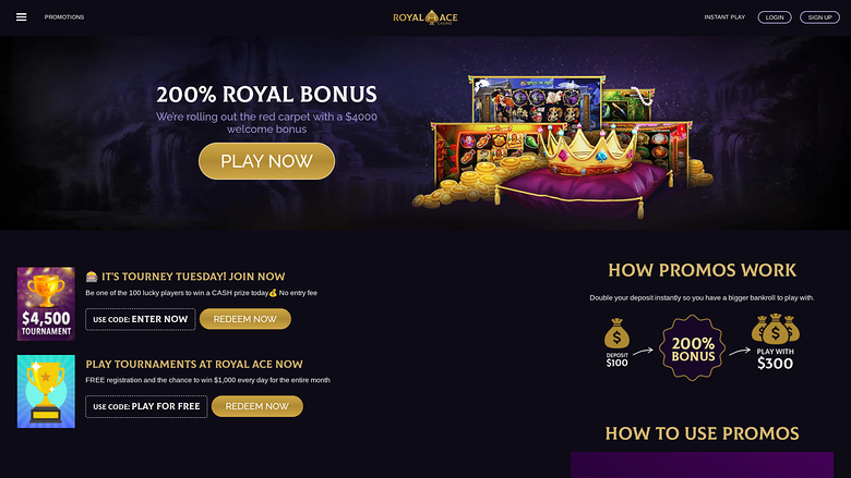 Royal Ace Casino — Promotions page