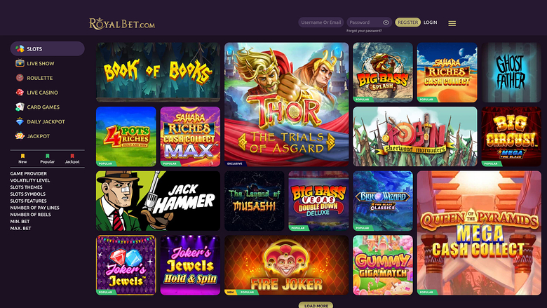 Royal Bet Casino — Games lobby