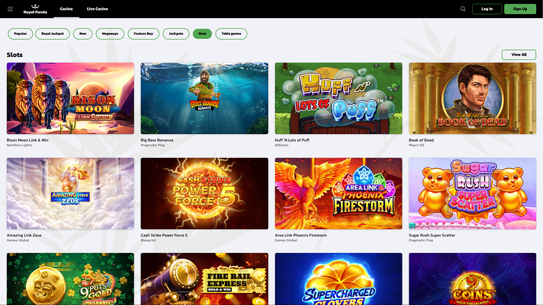 Royal Panda Casino — Games lobby