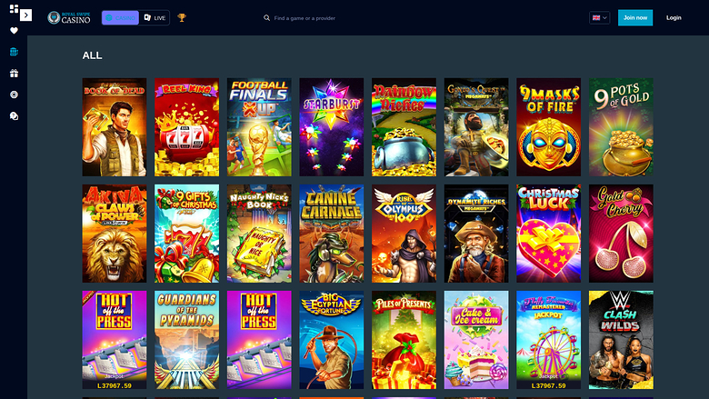 Royal Swipe Casino — Games lobby