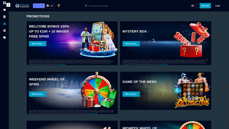 Royal Swipe Casino — Promotions page