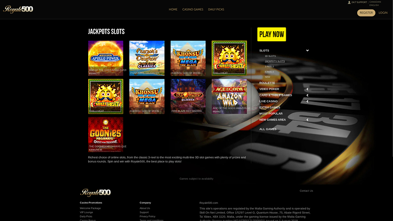 Royale500 Casino — Jackpot games