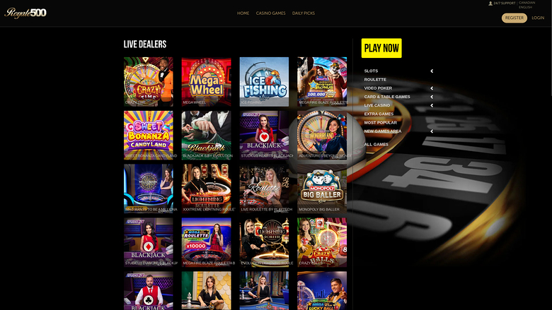 Royale500 Casino — Live dealer lobby