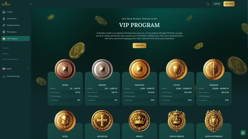Royalen Casino — VIP section