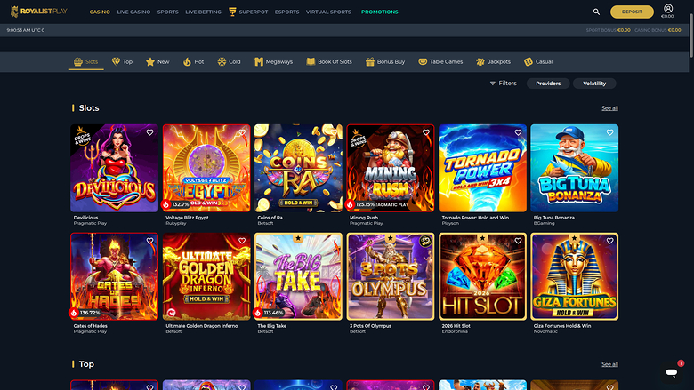Royalist Play Casino — Games lobby