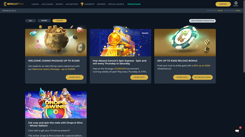 Royalist Play Casino — Promotions page