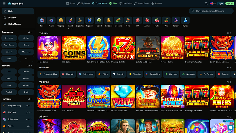 RoyalSea Casino — Games lobby