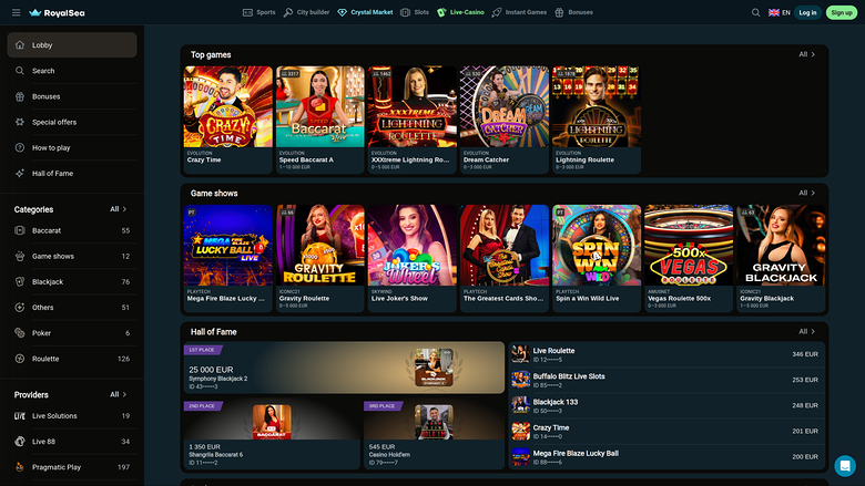 RoyalSea Casino — Livedealer