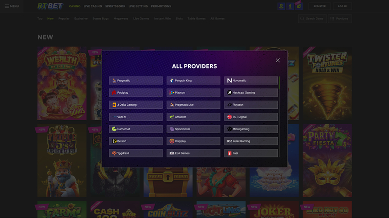 RTbet Casino — Games by studio
