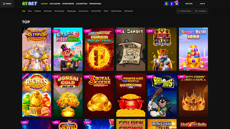 RTbet Casino — Games lobby