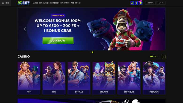 RTbet Casino — Homepage