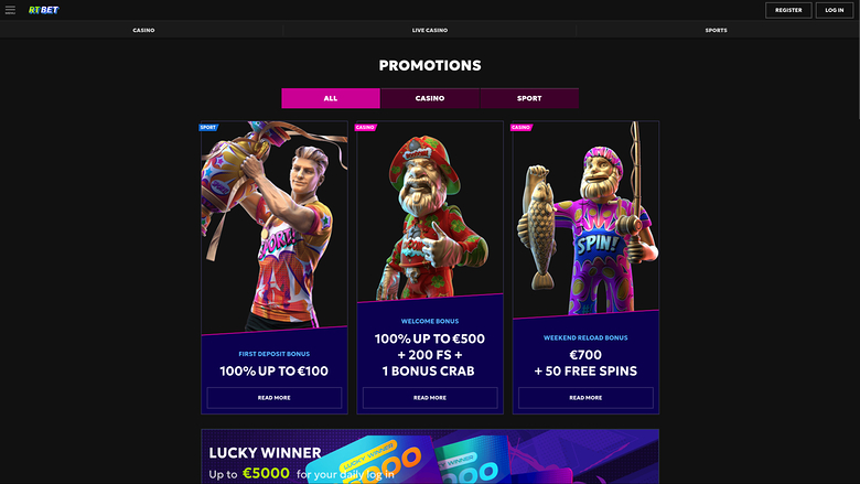 RTbet Casino — Promotions page
