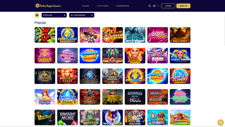 Ruby Vegas Casino — Games lobby
