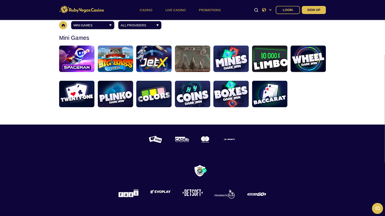 Ruby Vegas Casino — Games lobby